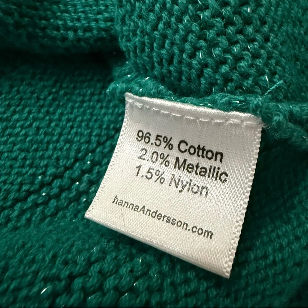 Hanna Andersson Green Metallic Knit‎ Dress Size 60 (3–6M)
